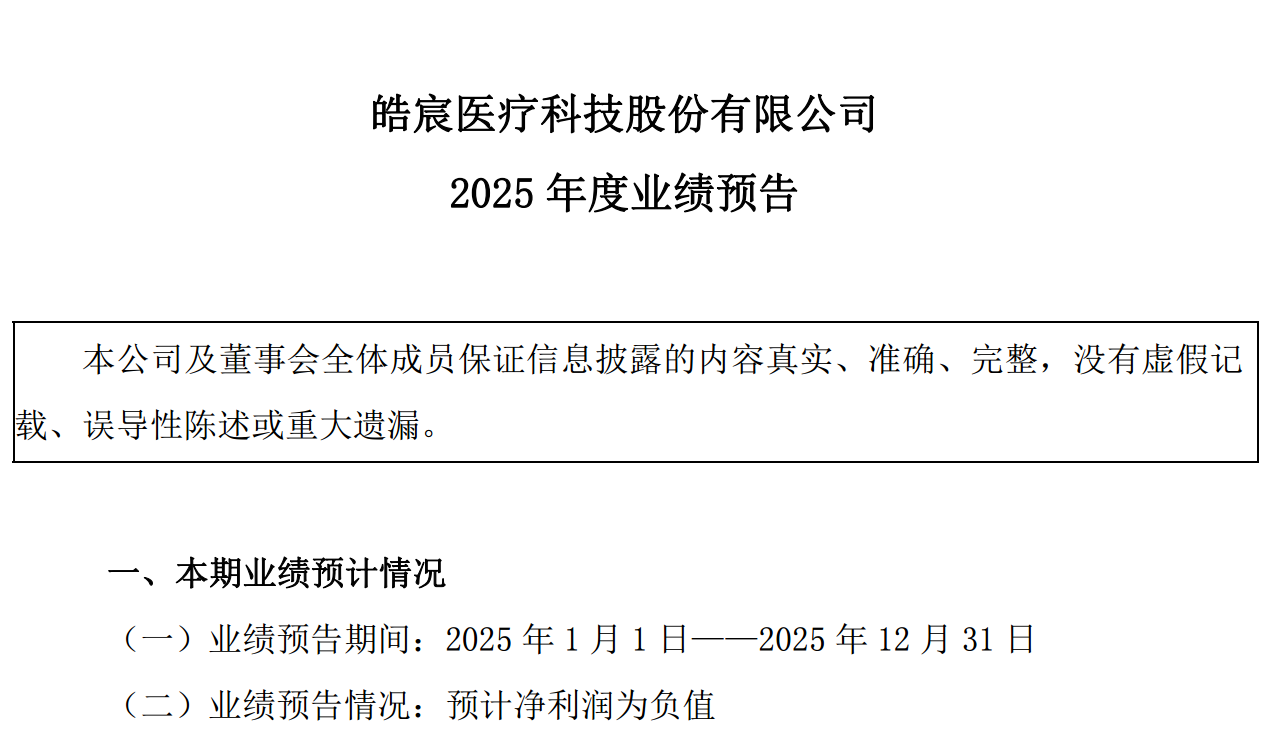 *图源：皓宸医疗2025年度业绩预告